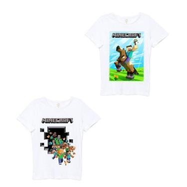 Imagem de Minecraft Camiseta Infantil Kit 2 Unidades Manga Curta - Eb