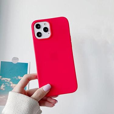 Imagem de Capa de telefone de cor doce para iphone 13 12 11 pro xs max xr x 8 7 6 s 6 plus se 5 5 s capas de silicone macio fosco tampa traseira, vermelho, para iphone 5 5 s