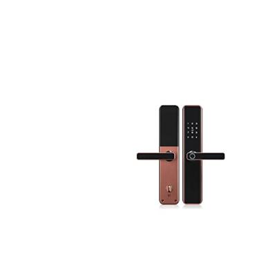 Imagem de Maçaneta de porta inteligente Inteligente Código Biometric Digital Door Lock impermeável Bluetooth Wifi Fingerprint Smart Lock eletrônico (Color : Gold, Size : Cylindrical mortise)