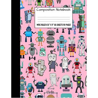 Imagem de Composition Notebook: Wide Ruled Robot Party Robotic Club Cute Composition Notebook, Girl Boy School Notebook, College Notebooks, Composition Book, 8.5" x 11": 2