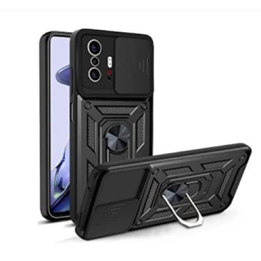 Imagem de Capa Case Anti Impacto Armor Ring Luxo Premium+3 Películas De Vidro full glue 9d Xiaomi 11t / 11t Pro (PRETO)