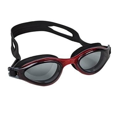 Imagem de Óculos de natação Splaqua para homens e mulheres – alças ajustáveis, vedação de silicone para os olhos, proteção UV e óculos de natação antiembaçante, Black / Red, One Size Fits Most