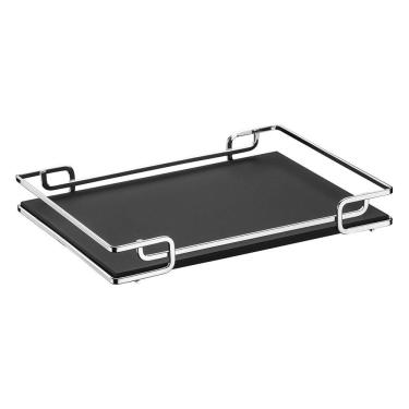 Imagem de Bandeja Multiuso Hara Luana Tampo Couríssimo Preto 37x57 Cm
