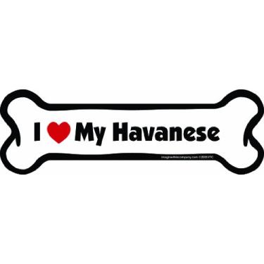 Imagem de Imagine This Ímã Bone Car, I Love My Havanese, 5 cm por 19 cm
