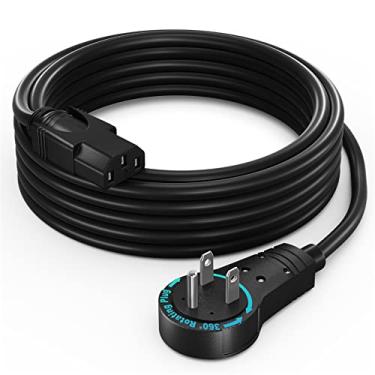 Imagem de Cabo de alimentação para computador monitor de 360° cabo giratório de 360° para PC, desktop, impressora, scanner, 16 AWG NEMA 5-15P para IEC13 - Aprovado pela UL