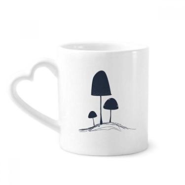 Imagem de Caneca de cerâmica com ilustração de cogumelo de desenho animado fofo copo de coração de vidro