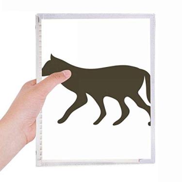 Imagem de Caderno de retrato de animal de lobo preto, diário de folhas soltas recarregável, papelaria