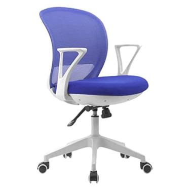 Imagem de cadeira de escritório Cadeira de computador Cadeira de mesa de escritório Ergonomia Cadeira giratória de levantamento Cadeira de trabalho Cadeira de jogos Cadeira de assento almofadada (cor: azul)