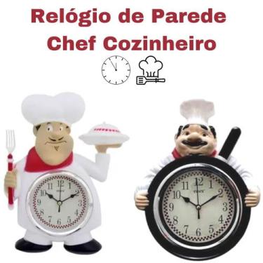 Imagem de Relógio De Parede Plástico Chef Cozinheiro 29X23x5,5cm Yin's - Casita