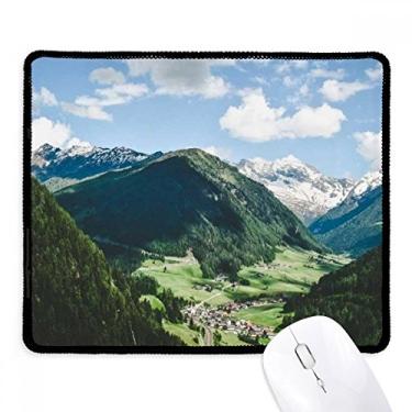 Imagem de Mousepad Mountain City Clouds Blue Sky Tapete de borracha para jogos