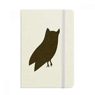 Imagem de Caderno de desenho de animal de coruja preta oficial em tecido capa dura diário clássico