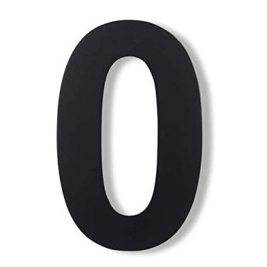 Imagem de Placa de porta flutuante 3D de 15 cm com número de placa de casa 0-9 letras AB, placa de porta grande de aço inoxidável preto fosco, montagem com parafuso, antiferrugem durável