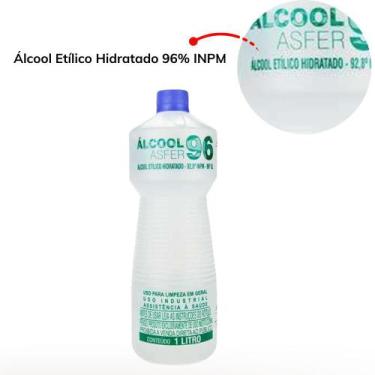 Imagem de Álcool Líquido Etílico Hidratado 96% Inpm Asfer 1 Litro