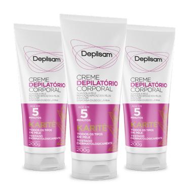 Imagem de Kit Creme Depilatório Corporal Depilsam Karité 200G com 3 unidades