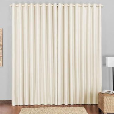 Imagem de Cortina Blackout 3,00M X 2,60M Bege Tecido Blackout Corta Luz Sala Ou Quarto