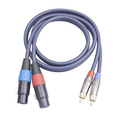 Imagem de Fancyes Dual XLR Fêmea para Dual RCA Macho Patch Cord Conector Estável Leitor de Áudio HiFi Estéreo para Microfone Áudio Doméstico DVD, TV, Fones de Ouvido do, 2 metros