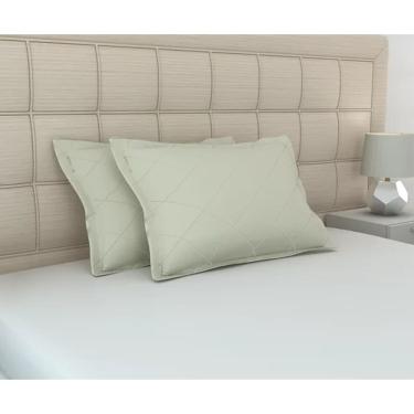 Imagem de Kit de Fronhas Matelassê Zono Enxovais 2 peças em Malha 100% Algodão Champagne