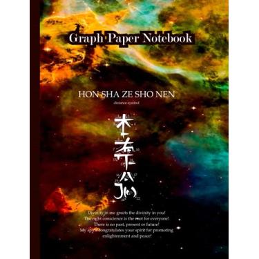 Imagem de Graph Paper Notebook Reiki. Quad Rule [4*4], 7.44 x 9.69 inches, 110 pages. Grid Paper for Math: Beautiful Galaxy cover [ Hubble Telescope ], Symbol Hon Sha Ze Sho Nen
