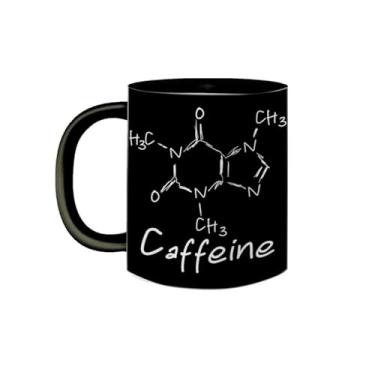 Imagem de Caneca de Porcelana Preta Caffeine Fórmula Química Cafeína 325mL