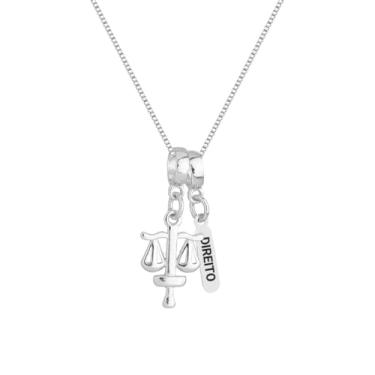 Imagem de Colar Pingente Profissão Direito Banhado a Prata 925 COR:50 cm