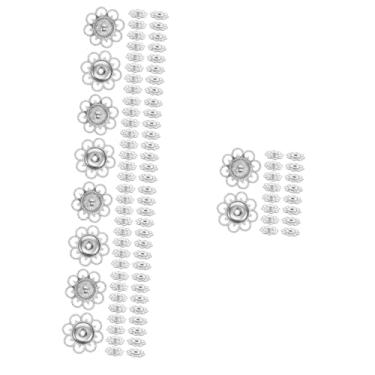 Imagem de Tofficu 100 Peças fivela escondida botões de artesanato DIY botões metálicos bolsas decoração botões de roupas pressão em forma de flor casaco carteira jaqueta prendedor botão