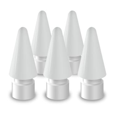Imagem de Pontas para Apple Pencil (pacote com 5), ponta de reposição POM de ponta fina compatível com Apple Pencil 1ª geração, Apple Pencil 2ª geração, Apple Pencil Pro, Apple Pencil USB-C branco