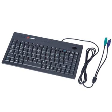 Imagem de MCSaite Teclado Trackball PS2 com fio – Combo de teclado e mouse – 11,8 x 7,5 x 1,4 polegadas – para PC, laptop, notebook, desktop – layout em inglês dos EUA – Preto