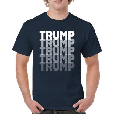 Imagem de Camiseta masculina Trump Fade Donald My President 45 47 MAGA First Make America Great Again Republican Conservative, Azul marinho, GG