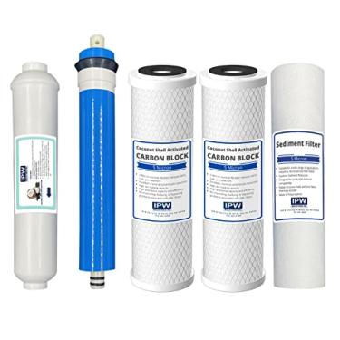 Imagem de Compatível com Honeywell RO-9100 Conjunto de filtros de substituição de osmose reversa de 5 estágios (50 GPD, universal)