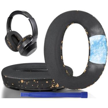 Imagem de SOULWIT Almofadas de Substituição com Gel Refrescante para Sony WH-1000XM2 (WH1000XM2) & MDR-1000X (MDR1000X) Auscultadores, Com Espuma de Isolamento de Ruído, Espessura Adicional - Manchas Douradas