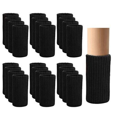 Imagem de 24 peças de proteção de perna de móveis - protetores de chão de perna de cadeira para evitar arranhões, meias de perna de móveis para se mover facilmente e reduzir o ruído, preto