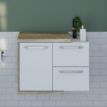 Imagem de Armario Gabinete Nexus 65P Carvalho /Branco Chess