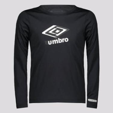 Imagem de Camisa Manga Longa Umbro Basic Uv Juvenil Preta-Unissex