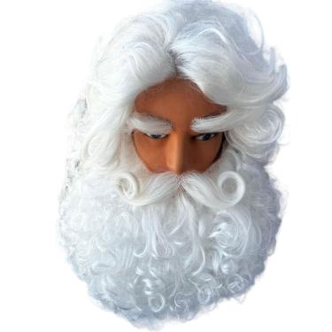 Imagem de Papai Noel Realista Luxo Barba Bigode Peruca Sobrancelha