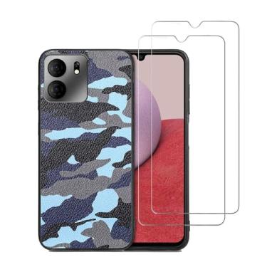 Imagem de DAMONDY Capa para Tracfone BLU View 5 com 2 protetores de tela, capa de TPU à prova de choque com design camuflado 3D para homens e mulheres, capa de celular de silicone de borracha macia para BLU