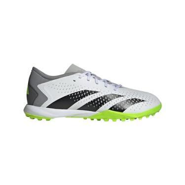 Imagem de adidas Predator Accuracy.3 Tênis de grama baixa, tamanho adulto unissex, perfeito para superfícies de jogo artificiais, feito com materiais reciclados, branco/preto/limão lúcido, 38 feminino/39