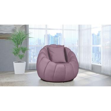 Imagem de Poltrona Decorativa Concha Giratória Almofada Veludo Rose - Londrilar
