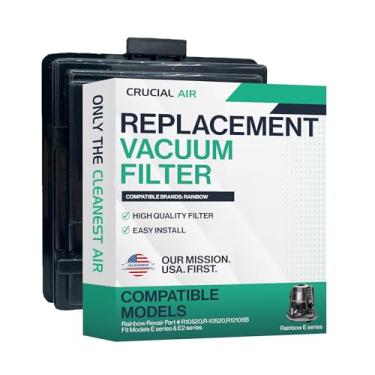 Imagem de Crucial Vacuum Filtros de vácuo de substituição – Compatível com Rainbow Rexair peça # R10520, R-10520, R12106B – Compatível com modelos E series e E2 – Filtro lavável – 1 pacote
