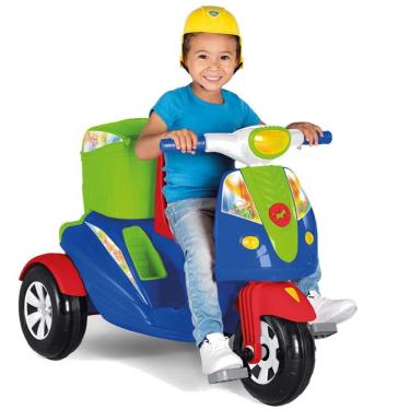 Imagem de Carrinho de Passeio e Pedal para Bebe Calesita Moto Uno Azul