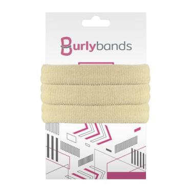 Imagem de Gravatas grandes de cabelo da Burlybands para cabelos pesados ou encaracolados. Não escorrega, sem danos, sem costura, com suporte para rabo de cavalo e amarras grossas para esportes, Blonde 3 Pcs, 3 Count