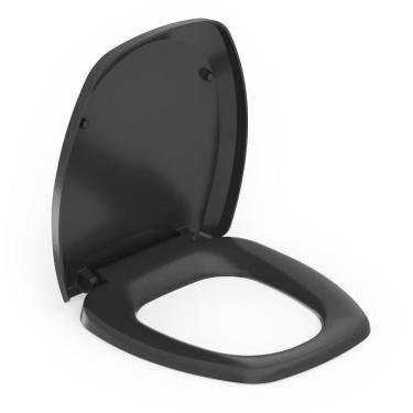 Imagem de Kit 3 Assentos Sanitário com Softclose Thema Plus Incepa Preto Brilhante