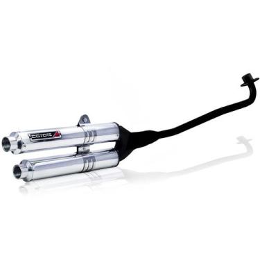 Imagem de Escape / Ponteira Coyote Competition Duplo em Alumínio - Biz 100 Todos