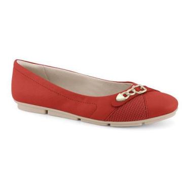 Imagem de Sapatilha Feminina Comfortflex 2363302, Vermelho, 36