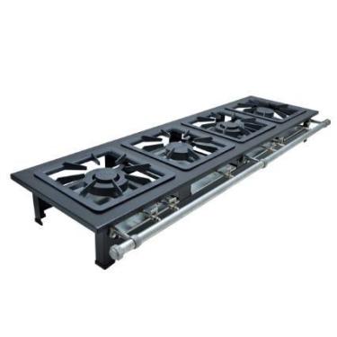 Imagem de Fogão Mesa Aço 430 Baixa Pressão 2QD 2QS Super Luxo 40x40 Perfil 9 Met