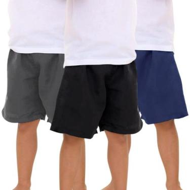 Imagem de Kit Com 3 Bermudas Infantil De Tactel Esporte Escolar - Repelique, 10,