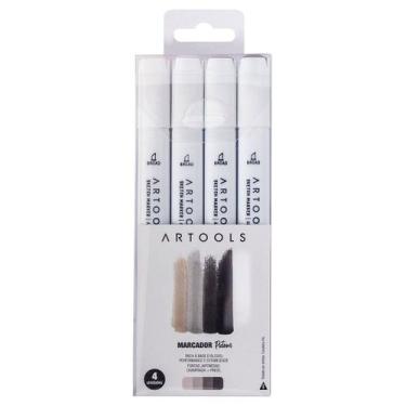 Imagem de Marcador À Base De Álcool Sketch Pictom  4 Tons De Cinza Quente - Arto