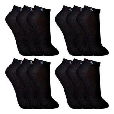 Imagem de Kit 12 Pares Meia Lupo Soquete Masculina Sport, Preto, G