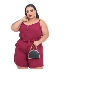 Imagem de Macaquinho Plus Size Em Viscolinho Envio Em Até 24hs - Reyn Store , Vi