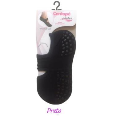 Imagem de Meia Sapatilha Pilates/Yoga Antiderrapante Centopé 1 unidade, Preto, 3