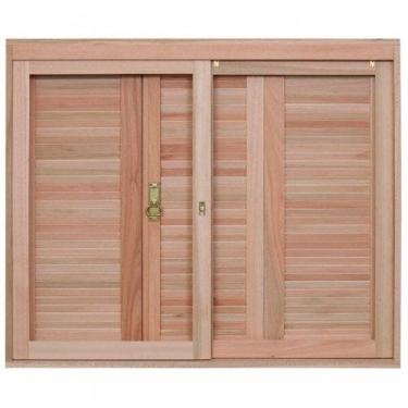 Imagem de Janela de Madeira Veneziana 120x140cm com Caixilho 12cm Ewk 220 Rondos